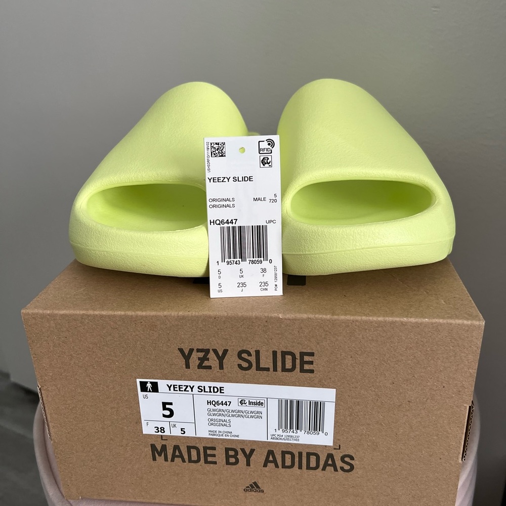 Yeezy Green Glow Slides